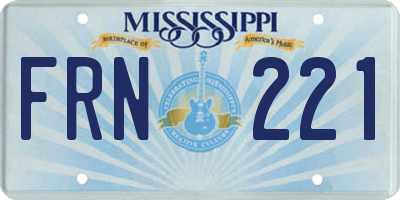 MS license plate FRN221