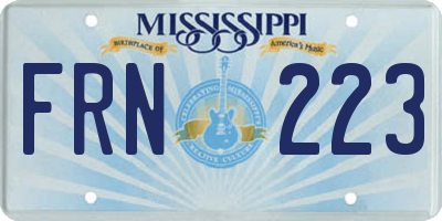 MS license plate FRN223
