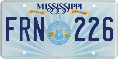 MS license plate FRN226