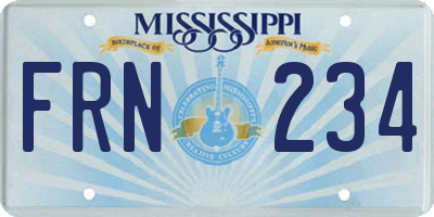 MS license plate FRN234