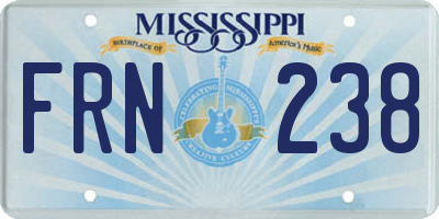 MS license plate FRN238