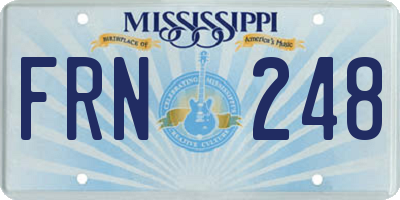 MS license plate FRN248