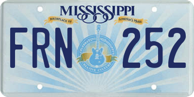 MS license plate FRN252