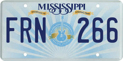 MS license plate FRN266