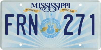 MS license plate FRN271