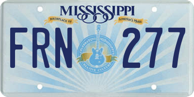 MS license plate FRN277