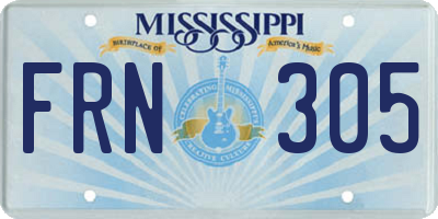MS license plate FRN305
