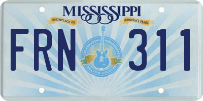 MS license plate FRN311
