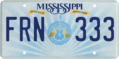 MS license plate FRN333