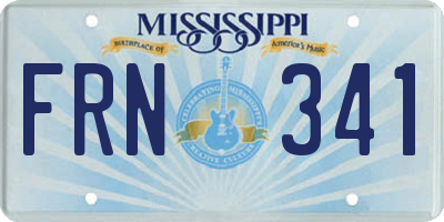 MS license plate FRN341