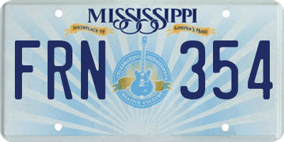 MS license plate FRN354