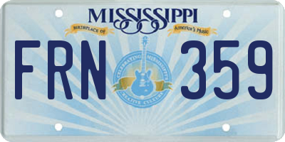 MS license plate FRN359