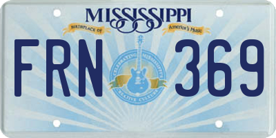 MS license plate FRN369
