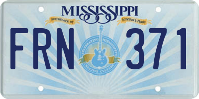 MS license plate FRN371