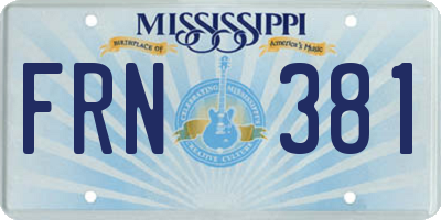 MS license plate FRN381