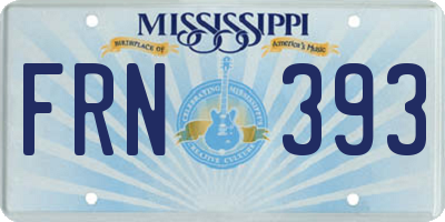 MS license plate FRN393