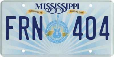 MS license plate FRN404