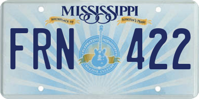 MS license plate FRN422