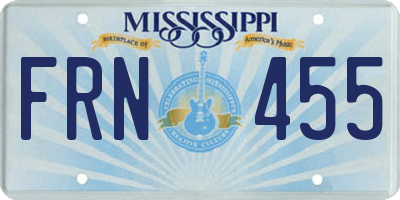 MS license plate FRN455