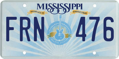 MS license plate FRN476