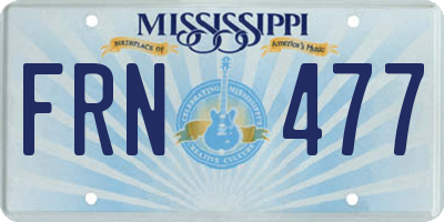 MS license plate FRN477