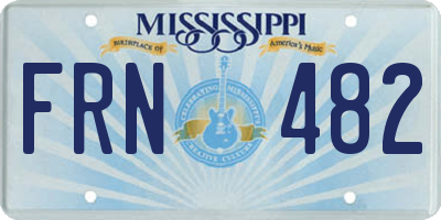 MS license plate FRN482