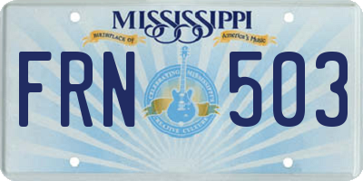 MS license plate FRN503