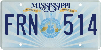 MS license plate FRN514