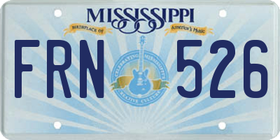 MS license plate FRN526