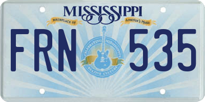 MS license plate FRN535