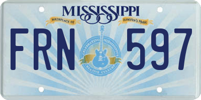 MS license plate FRN597