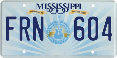 MS license plate FRN604