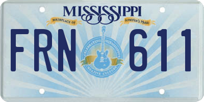 MS license plate FRN611