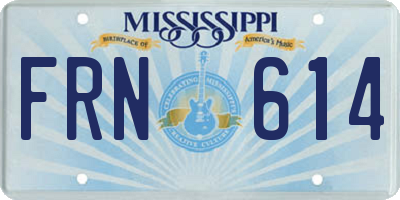 MS license plate FRN614