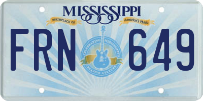 MS license plate FRN649