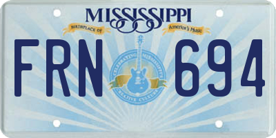 MS license plate FRN694