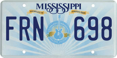 MS license plate FRN698