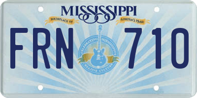 MS license plate FRN710