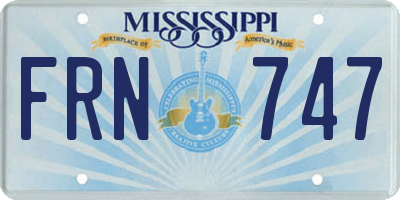 MS license plate FRN747