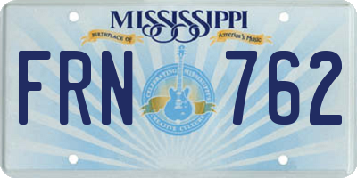 MS license plate FRN762