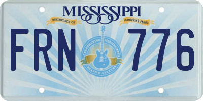 MS license plate FRN776