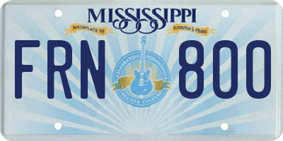 MS license plate FRN800