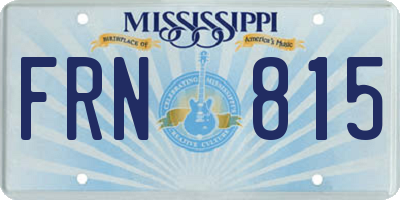 MS license plate FRN815