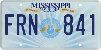 MS license plate FRN841