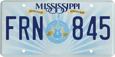 MS license plate FRN845