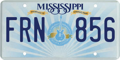 MS license plate FRN856