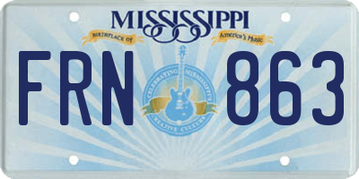 MS license plate FRN863