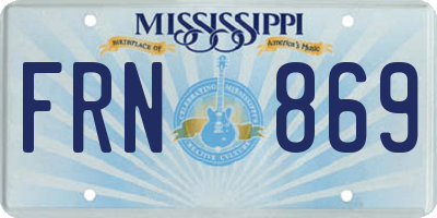 MS license plate FRN869