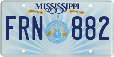 MS license plate FRN882