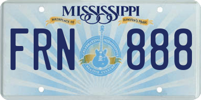 MS license plate FRN888